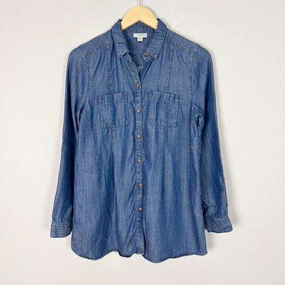J.Jill Denim Blue Chambray Button Down Shirt Long Sleeve Size XS Women's - Picture 1 of 4